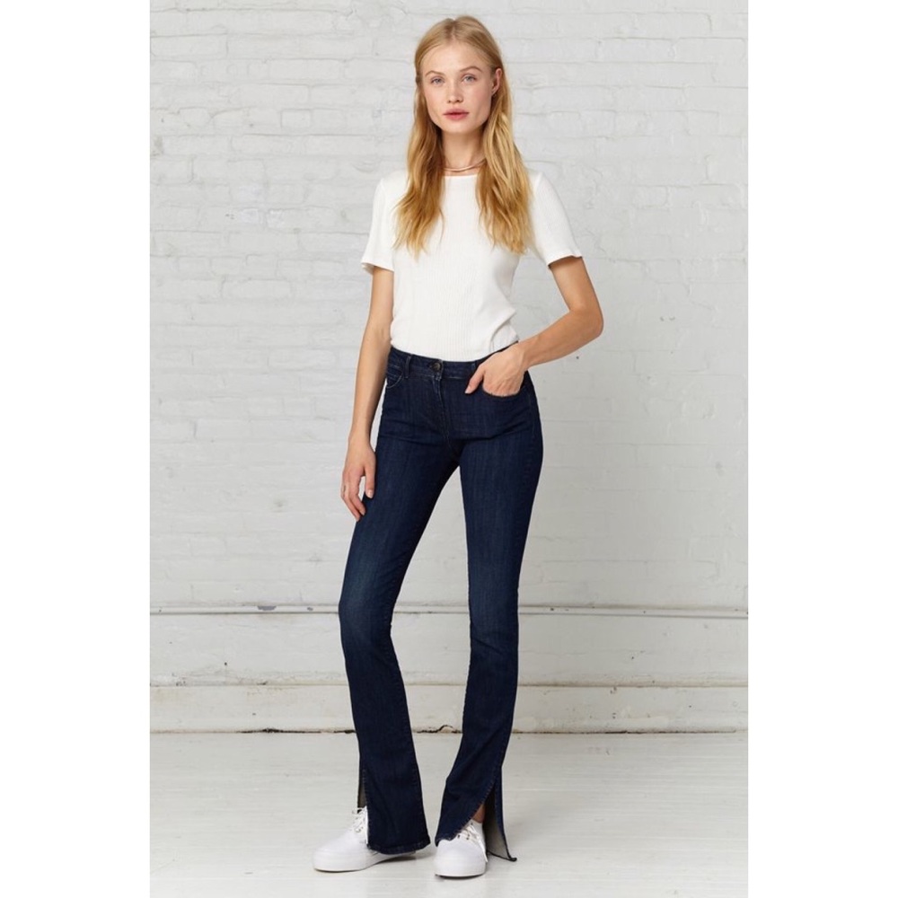 3x1 | Split Seam Bell Flare Jeans in Teras Wash - Dark Wash